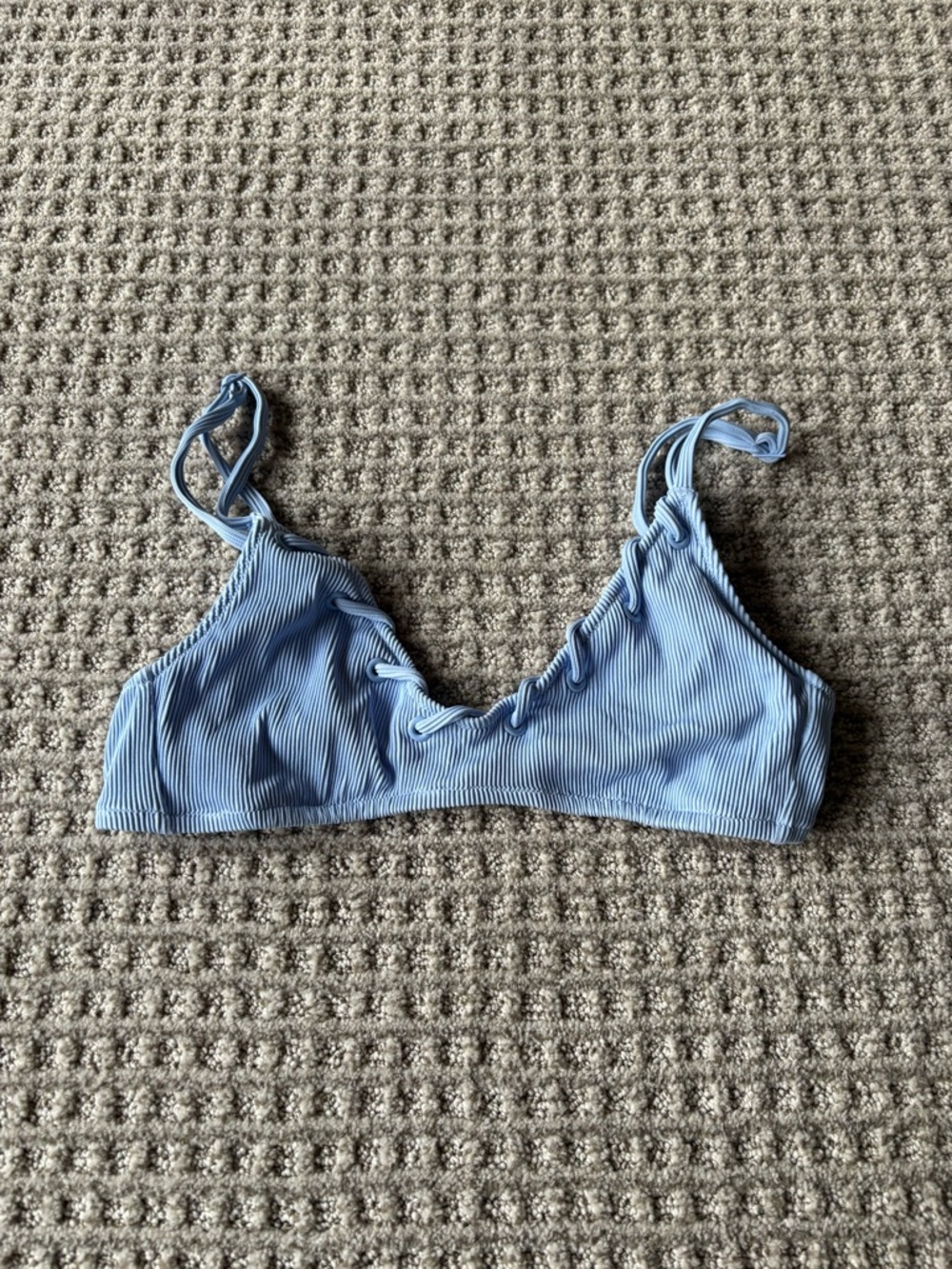 Light Blue Ribbed Bralette Top - Women’s Bikni. Aerie